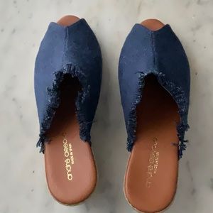 Andre Assous Paulo Mules, Denim, Size 9
